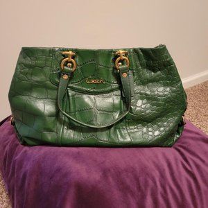 Coach Green Leather Handbag